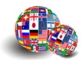 Flag Globe with different country flags Royalty Free Stock Photo