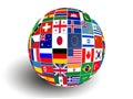 Flag Globe with different country flags Royalty Free Stock Photo