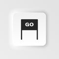 Flag, go, launch neumorphic style vector icon. Simple element illustration from UI concept. Flag, go, launch neumorphic Royalty Free Stock Photo