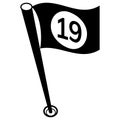 Flag Golf Course Number Nineteen Hole Caddy Shack Royalty Free Stock Photo
