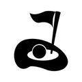 Flag golf hole icon