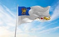 flag of Governor General of Canada Coast Guard , Canada at cloudy sky background on sunset, panoramic view. Canadian travel and Royalty Free Stock Photo