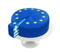 Flag of Greece as Piece of European Union Cake Royalty Free Stock Photo