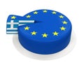 Flag of Greece as Piece of European Union Cake Royalty Free Stock Photo