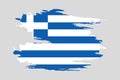 Flag of Greece. Brush painted Flag of Greece. Hand drawn style illustration with a grunge effect and watercolor. Flag of Greece