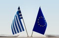 Flag of Greece and European Union Royalty Free Stock Photo