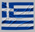 Flag of Greece. Fabric textured Greece flag isolated on white background. 3D illustration