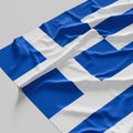 Flag of Greece. Fabric textured Greece flag isolated on white background. 3D illustration