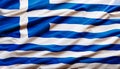 Flag of Greece with folds Royalty Free Stock Photo