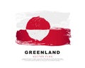 Flag of Greenland. Red and white brush strokes, hand drawn. Vector illustration isolated on white background