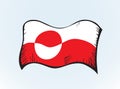Flag of Greenland. Vector drawing icon Royalty Free Stock Photo