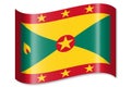 Grenada - waving country flag, shadow