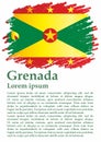 Flag of Grenada, Grenada is a country in the West Indies, Island of Spice. Template for award design, an official document with th