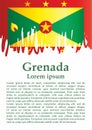 Flag of Grenada, Grenada is a country in the West Indies, Island of Spice. Template for award design, an official document with th