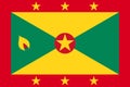 Flag of Grenada. Official colors. Flat vector illustration Royalty Free Stock Photo