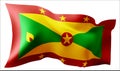 Flag of the Grenada waving in the wind.