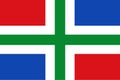 Flag of Groningen province (Kingdom of the Netherlands, Holland) Grunn or GrinslÃÂ¢n