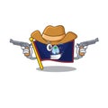 Flag guam dressed as a Cowboy having guns