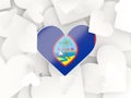 Flag of guam, heart shaped stickers