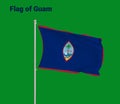 Flag Of Guam, Guam flag, National flag of Guam. pole flag of Guam