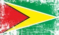 Flag of Guyana, Co-operative Republic of Guyana, Africa. Wrinkled dirty spots.