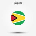 Flag of Guyana icon Royalty Free Stock Photo