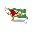 Flag guyana okay flown on mascot pole