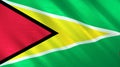 The flag of Guyana. Shining silk flag of Guyana. High quality render. 3D illustration Royalty Free Stock Photo