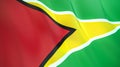 The flag of Guyana. Waving silk flag of Guyana. High quality render. 3D illustration Royalty Free Stock Photo