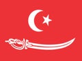 Glossy glass Flag of Ha`il state under the Al-Rasheed Dynasty 1834-1921