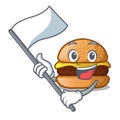 With flag hamburger with the cartoon cheese toping