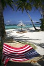 Flag hammock boracay beach philippines Royalty Free Stock Photo