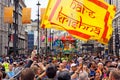 Flag of Hare Krishna on Rathayatra in London