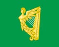 Glossy glass flag of the Green harp associated with Irish nationalism