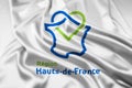 The flag of Hauts de France Rippled