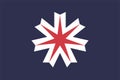 Flag of Hokkaido Prefecture Japan - vector, Ezo, Yezo, Yeso, or Yesso, seven-pointed star