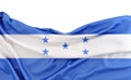 Flag of Honduras isolated on white background with copy space above. 3D rendering