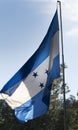 Flag Honduras movement to the wind, Central America. Embassy in Guatemala