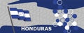 Flag of Honduras with raised fists. National day or Independence day design for Honduran celebration.