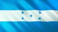 The flag of Honduras. Shining silk flag of Honduras. High quality render. 3D illustration
