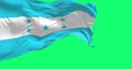 Flag of Honduras waving against a green screen