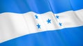 The flag of Honduras. Waving silk flag of Honduras. High quality render. 3D illustration