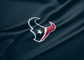 Flag Houston Texans, flag of American football team Houston Texans, fabric flag Houston Texans, 3D work and 3D image. Yerevan,