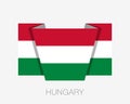 Flag of Hungary. Flat Icon Waving Flag with Country Name Royalty Free Stock Photo