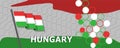 Flag of Hungary with raised fists. National day or Independence day design for Hungary celebration.