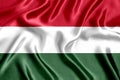 Flag of Hungary silk close-up Royalty Free Stock Photo