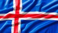 Flag of Iceland with folds