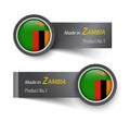 Flag icon and label with text made in Zambia