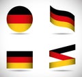 Flag icon set black red yellow. Germany. Vector graphic
