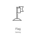 flag icon vector from gaming collection. Thin line flag outline icon vector illustration. Linear symbol for use on web and mobile